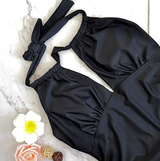 EastElegant Maternity Swimsuits One Piece V-Neck Pregnancy Swimwear Halter Neck