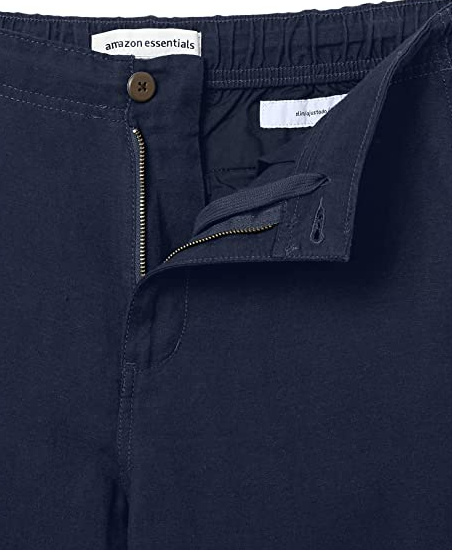 Amazon Essentials Men's Slim-fit 9" Flat-Front Linen Short M