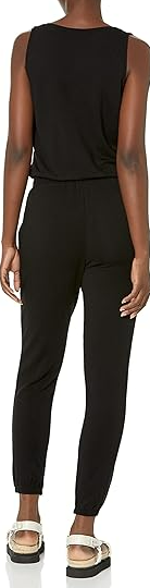 Daily Ritual Women's Supersoft Terry Sleeveless Scoopneck Jumpsuit Black M