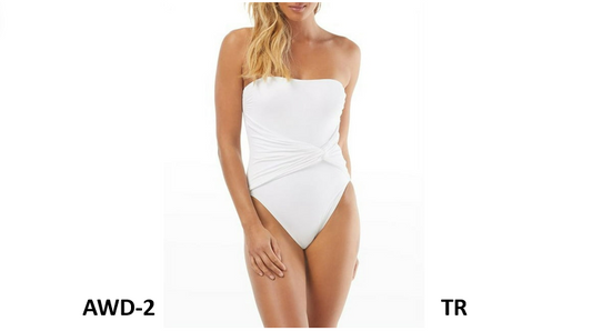 Carmen Marc Valvo Knot-Front Bandeau One-Piece Swimsuit White 6