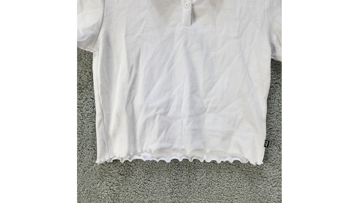 COTTON ON Curve Active Tennis Polo Women's 14 White Solid Short Sleeve Collared