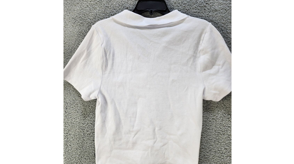 COTTON ON Curve Active Tennis Polo Women's 14 White Solid Short Sleeve Collared