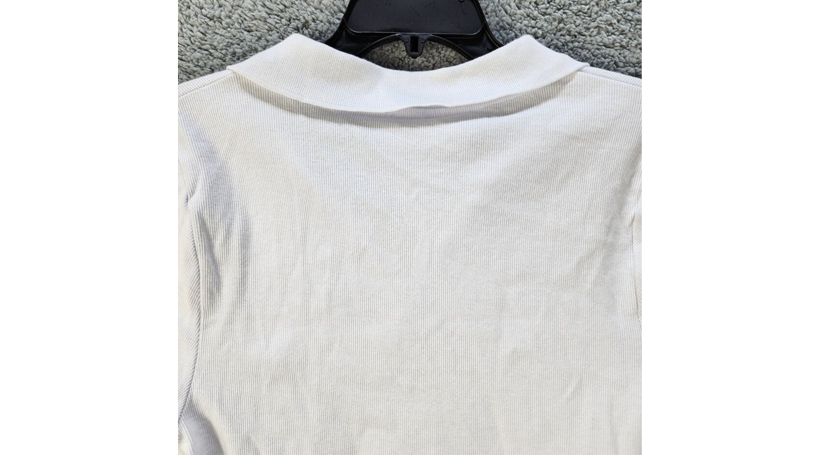 COTTON ON Curve Active Tennis Polo Women's 14 White Solid Short Sleeve Collared