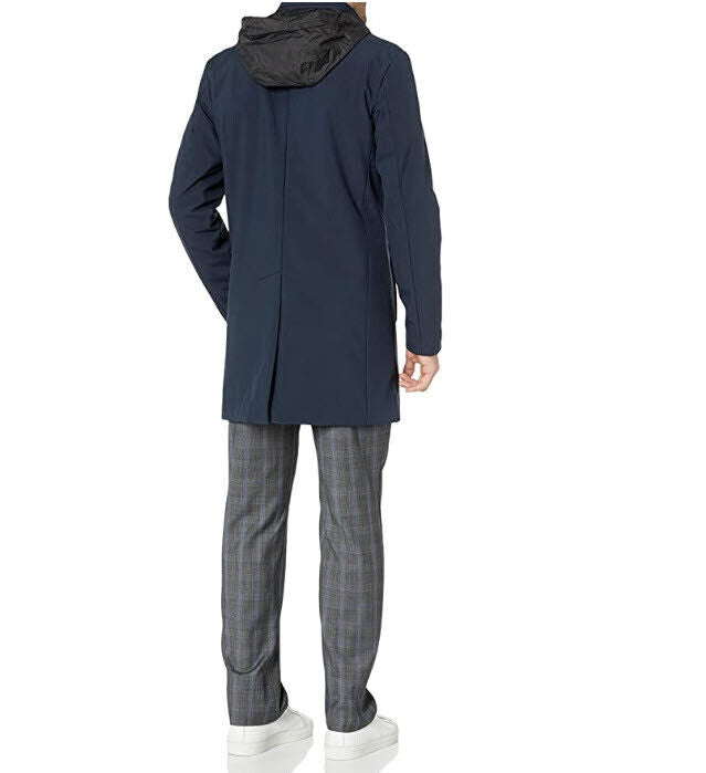 DKNY Men's Water Resistant Soft Shell Jacket Coat, Navy, 40 Short ~B68 $295