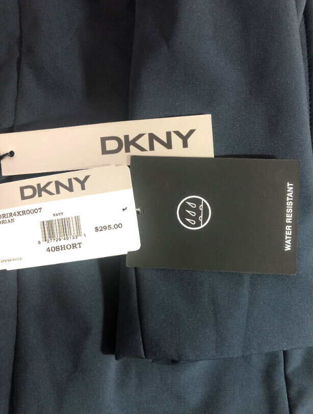 DKNY Men's Water Resistant Soft Shell Jacket Coat, Navy, 40 Short ~B68 $295