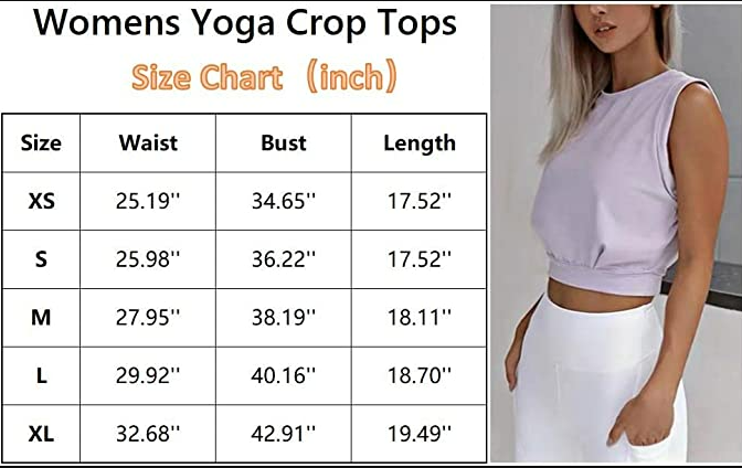 ARRIVE GUIDE Crop Top Athletic Shirts for Women Sleeveless Yoga Workou Tops S