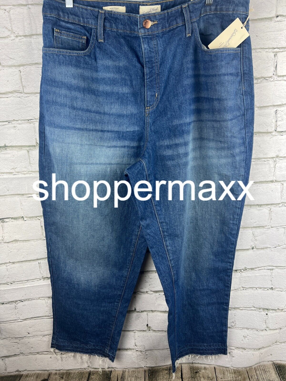 WOMEN'S PLUS SIZE HIGH-RISE VINTAGE STRAIGHT JEANS-UNIVERSAL THREAD, INDIGO, 18W