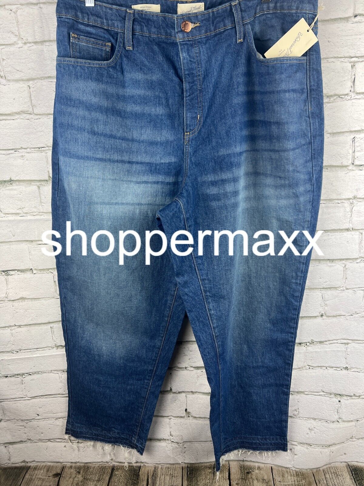 WOMEN'S PLUS SIZE HIGH-RISE VINTAGE STRAIGHT JEANS-UNIVERSAL THREAD, INDIGO, 18W