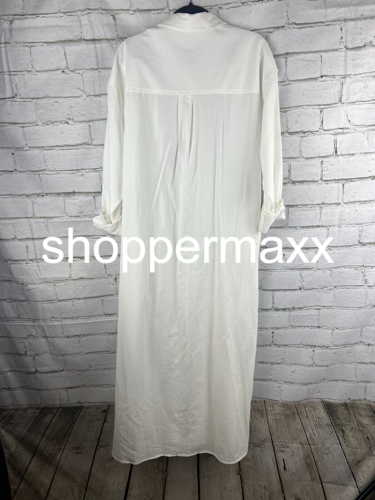 Women's Long Sleeve Cinch Waist Maxi Shirtdress - Universal Thread, White, M