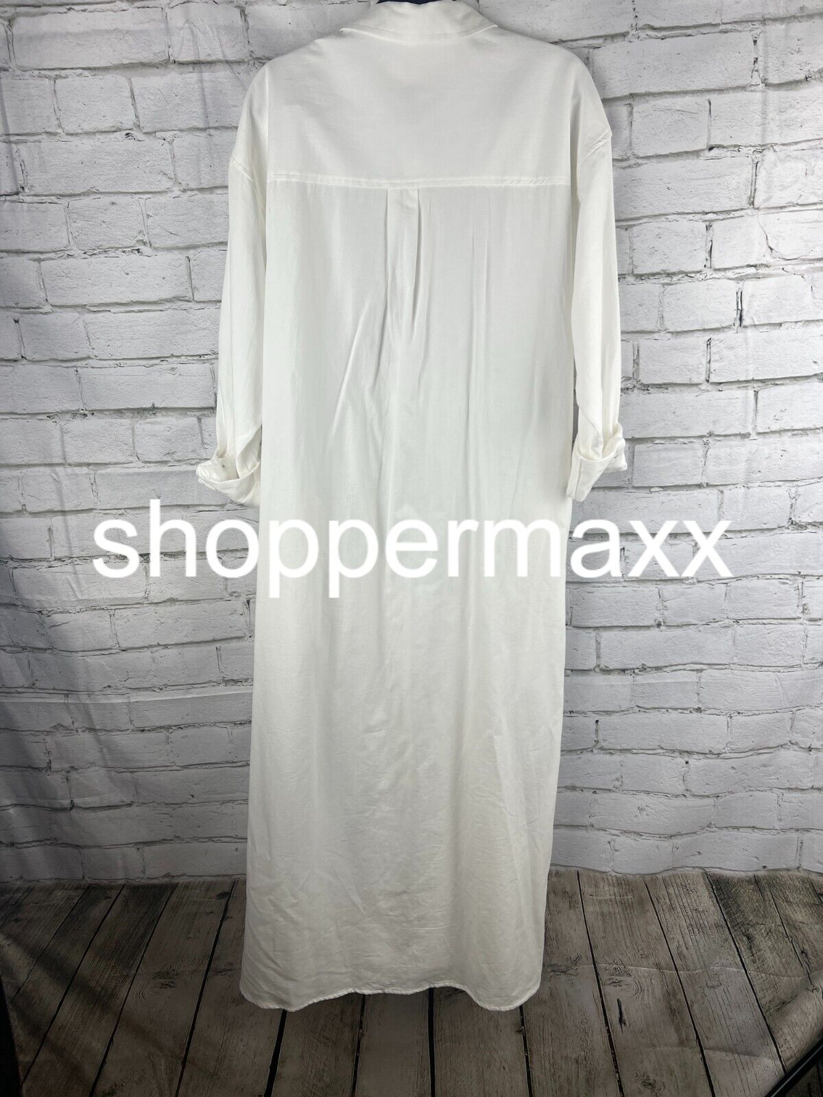 Women's Long Sleeve Cinch Waist Maxi Shirtdress - Universal Thread, White, M