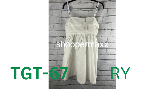 Women's Sleeveless Ruched Babydoll Dress - A New Day, White, S
