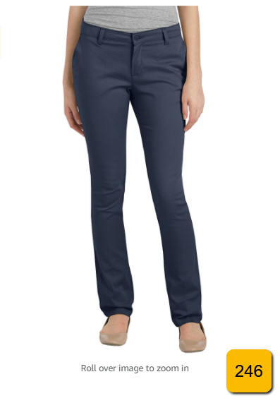 Dickies Juniors Stretch Straight Leg Pant, Dark Navy, 5
