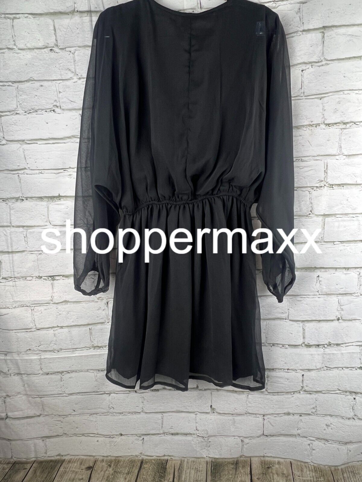 Women's Balloon Long Sleeve Mini Dress - A New Day, Black, M