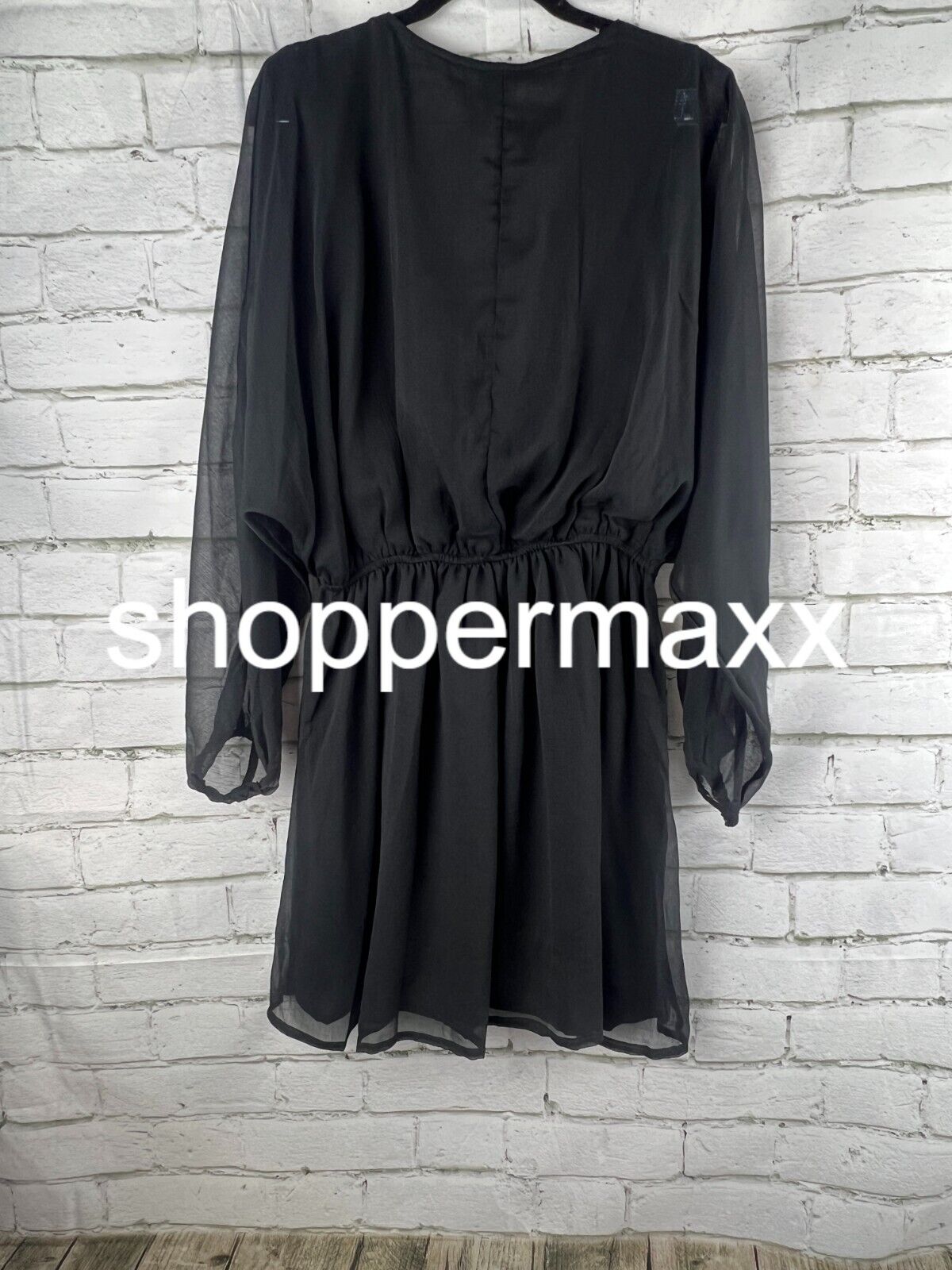 Women's Balloon Long Sleeve Mini Dress - A New Day, Black, M