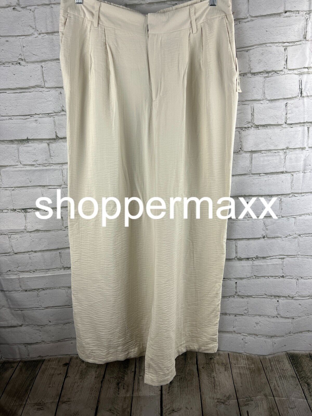 Women's High-Rise Wide Leg Pants - A New Day, Cream, 14