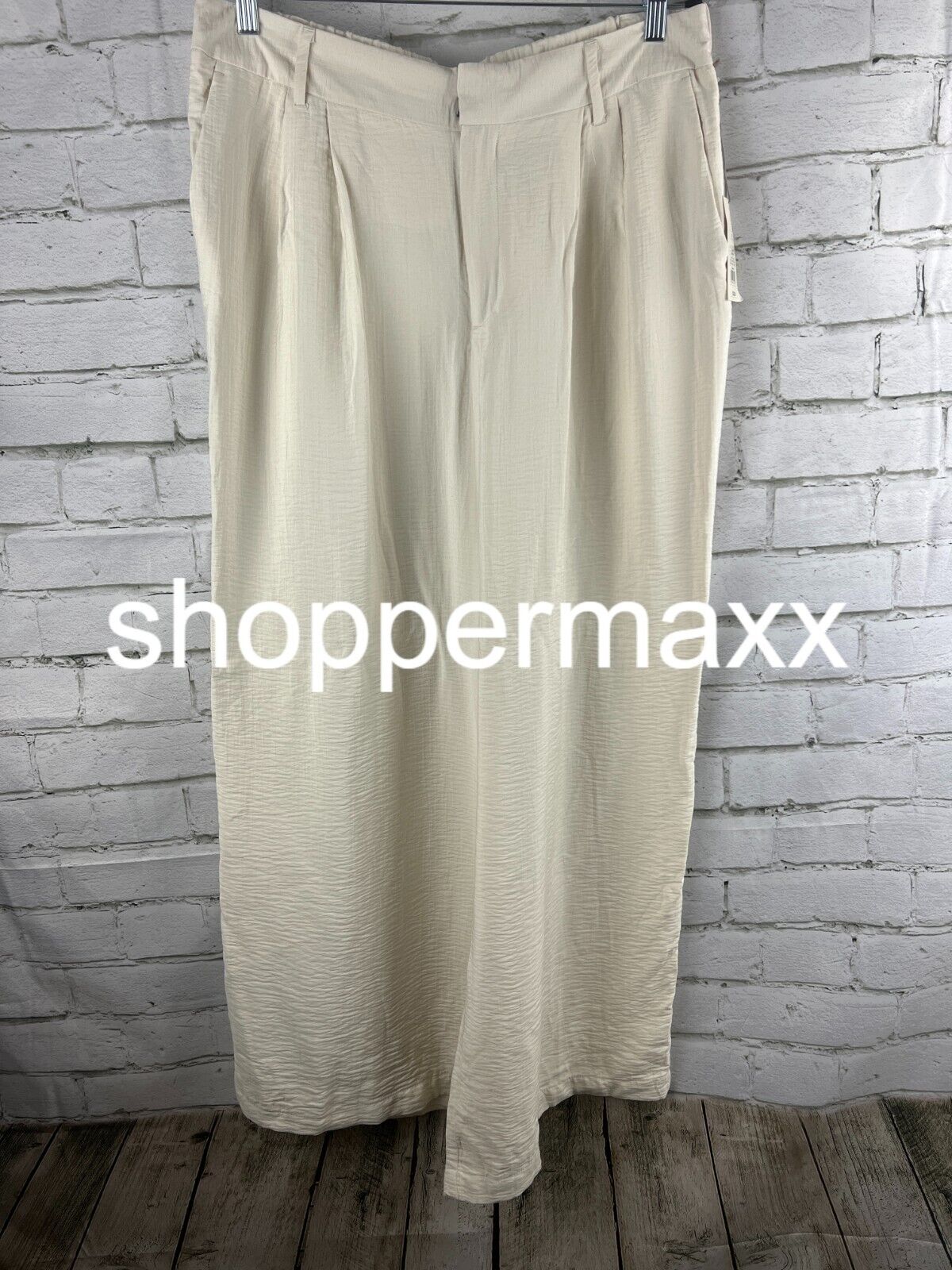 Women's High-Rise Wide Leg Pants - A New Day, Cream, 14