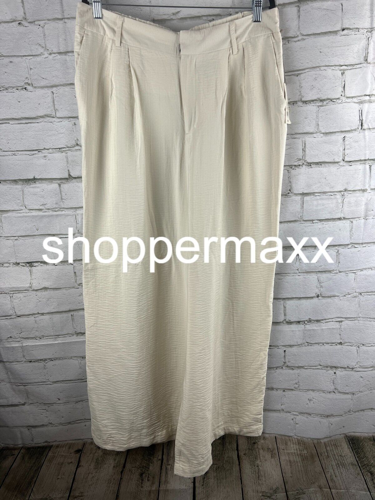 Women's High-Rise Wide Leg Pants - A New Day, Cream, 14