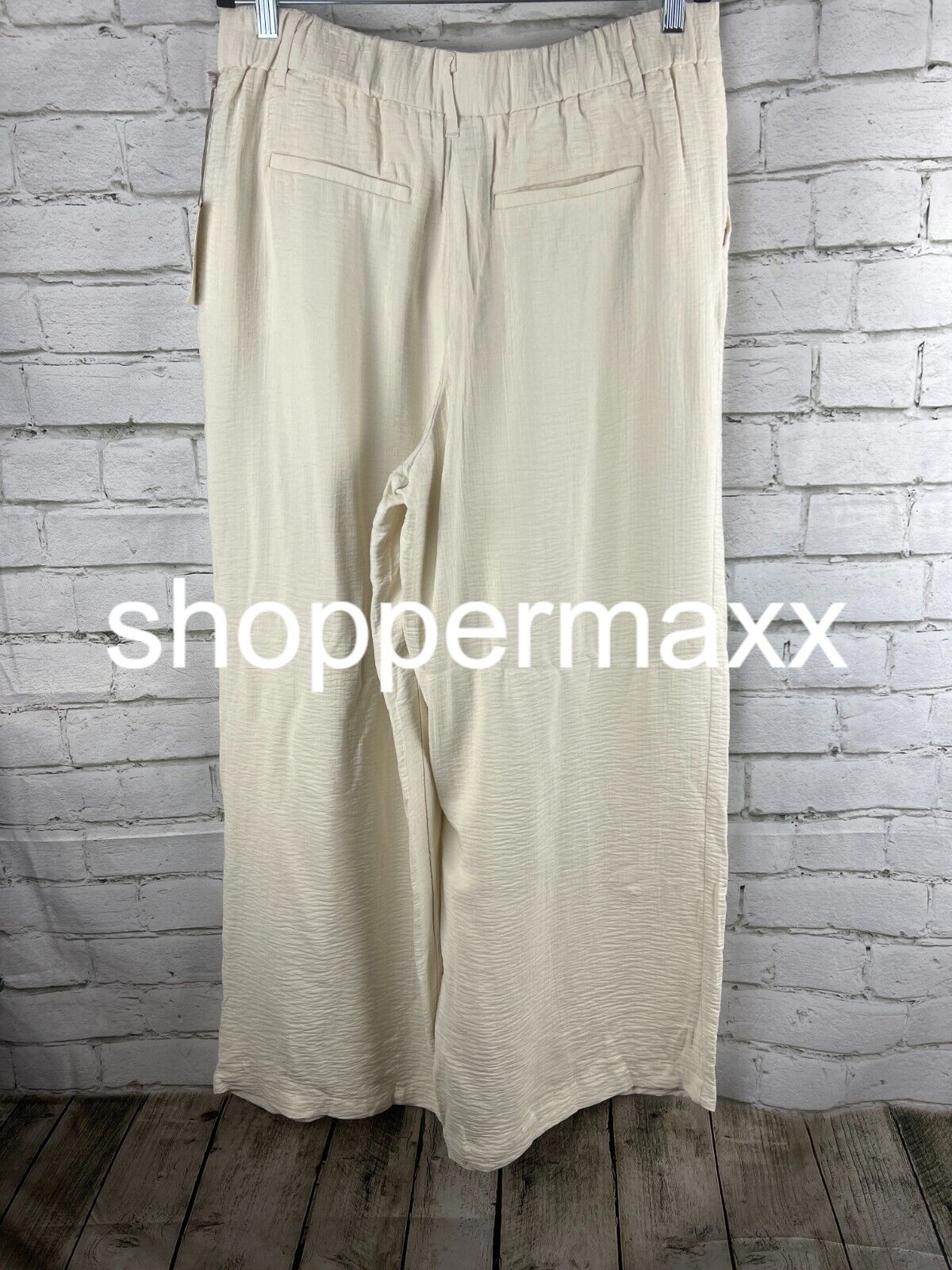 Women's High-Rise Wide Leg Pants - A New Day, Cream, 14