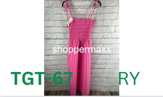 Women's Midi Smocked Sundress - A New Day, Pink Striped, S