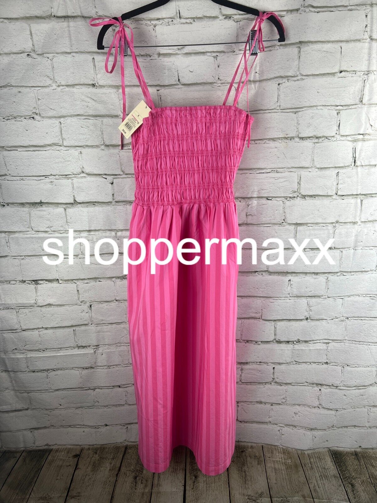 Women's Midi Smocked Sundress - A New Day, Pink Striped, S