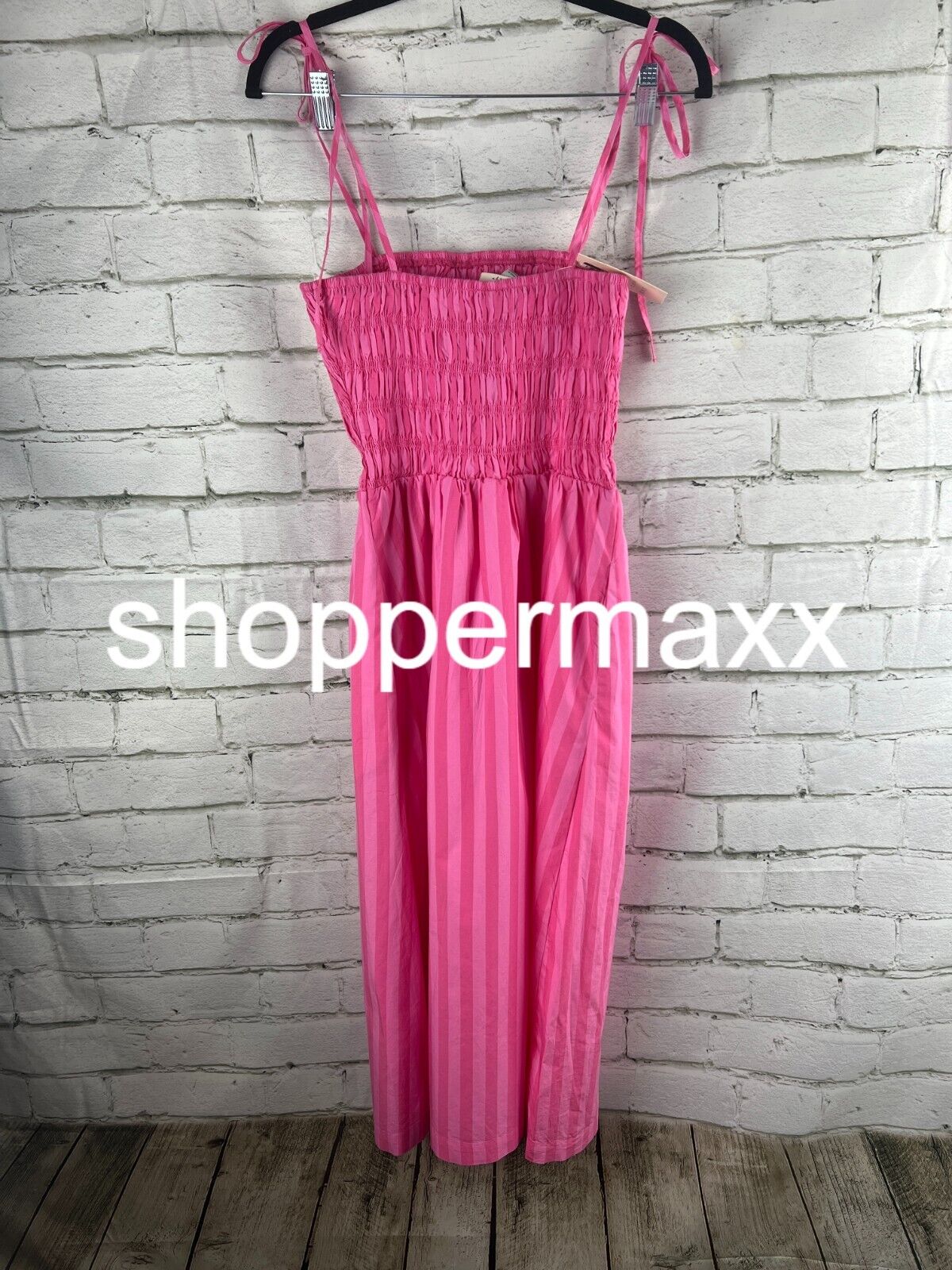 Women's Midi Smocked Sundress - A New Day, Pink Striped, S