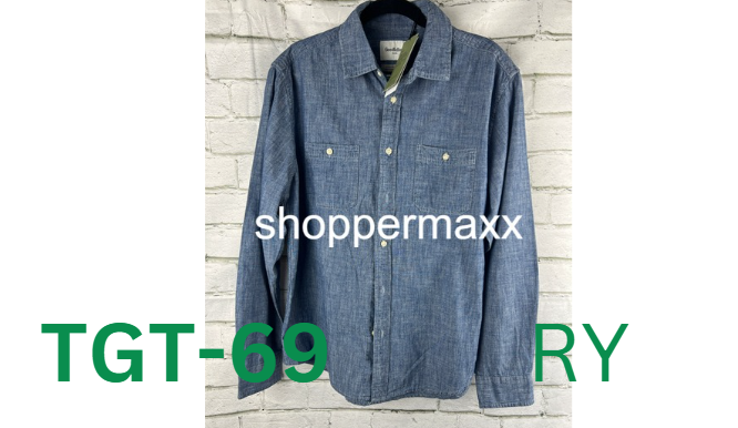 Men's Button-Down Shirt - Goodfellow & Co, Medium Wash, Medium