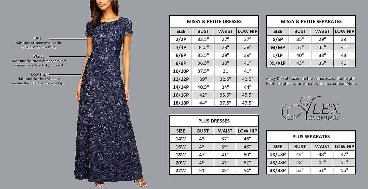 Alex Evenings womens Wide Leg Chiffon Dress Pants Side Tie, L READ MEASUREMENTS