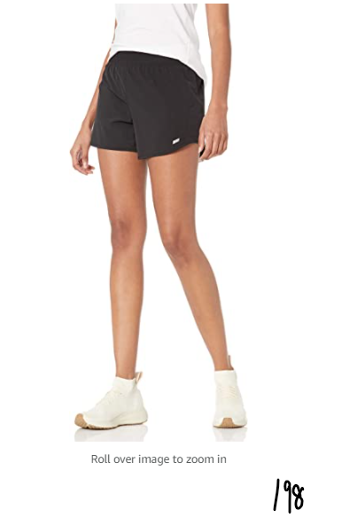 Amazon Essentials Women's 4" Stretch Woven Running Short Black XL