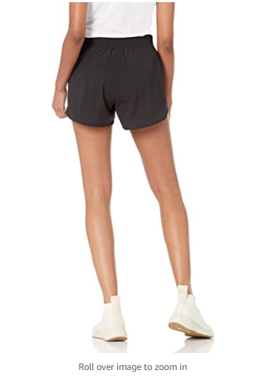 Amazon Essentials Women's 4" Stretch Woven Running Short Black XL