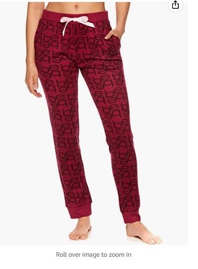 bebe Womens Skinny Jogger Pants Lounge Sleepwear Pajama Bottoms Red Plum 3XL