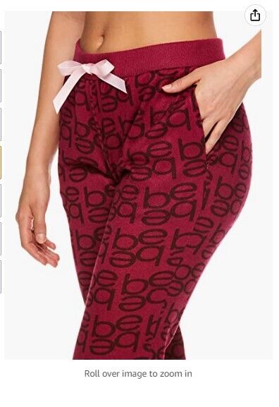 bebe Womens Skinny Jogger Pants Lounge Sleepwear Pajama Bottoms Red Plum 3XL
