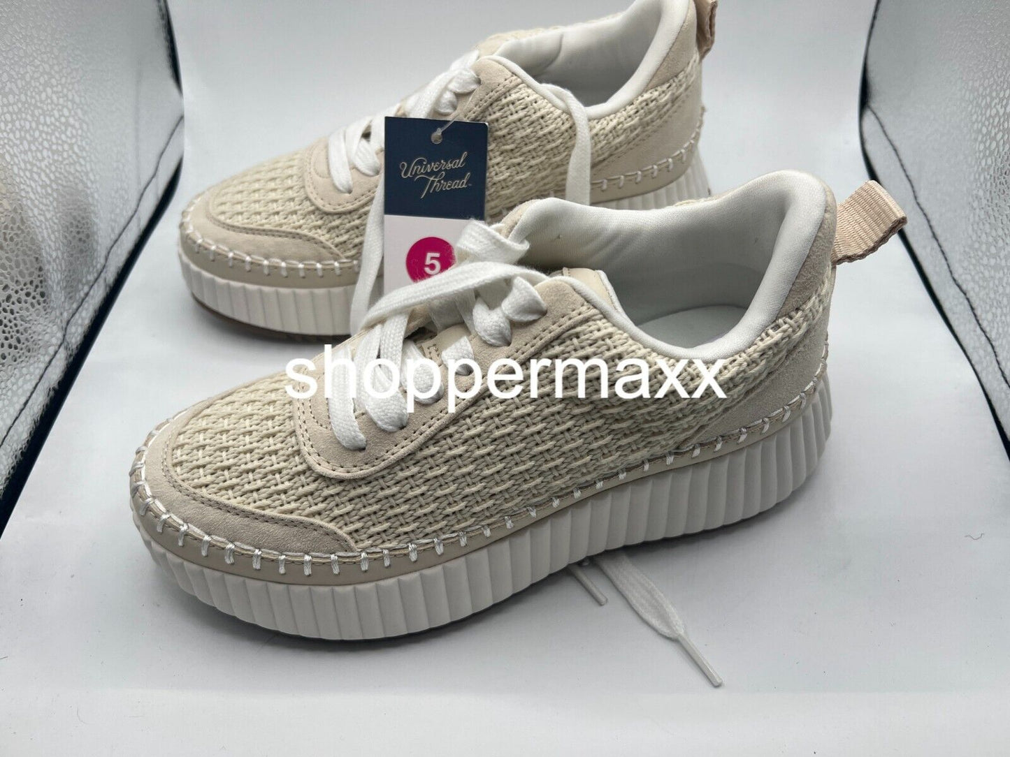 Women's Persephone Sneakers with Memory Foam Insole - Universal Thread, Beige, 5