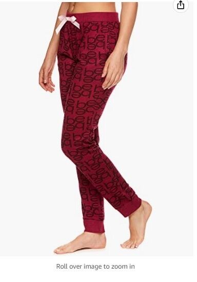 bebe Womens Skinny Jogger Pants Lounge Sleepwear Pajama Bottoms Red Plum 3XL
