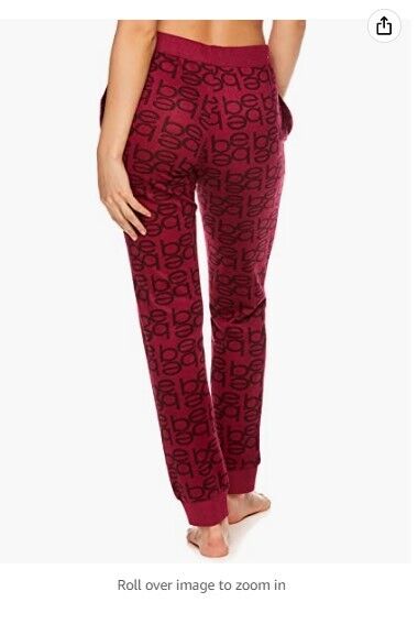 bebe Womens Skinny Jogger Pants Lounge Sleepwear Pajama Bottoms Red Plum 3XL