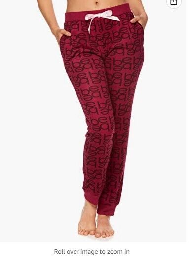 bebe Womens Skinny Jogger Pants Lounge Sleepwear Pajama Bottoms Red Plum 3XL