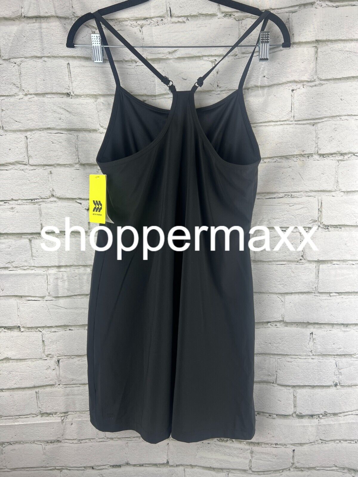 Women's Flex Strappy Exercise Dress - All in Motion, Blue Pockets, BLACK, Small