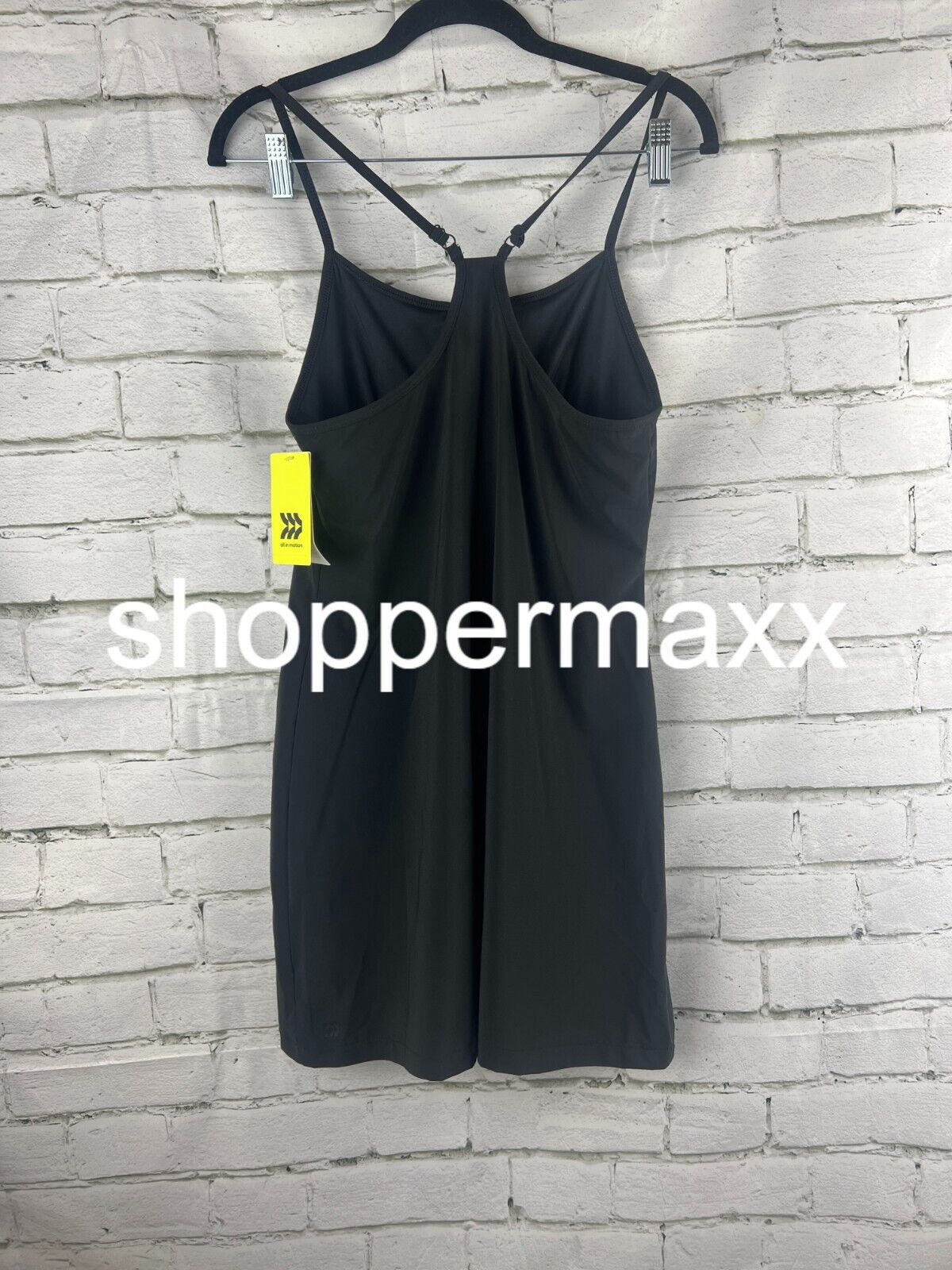 Women's Flex Strappy Exercise Dress - All in Motion, Blue Pockets, BLACK, Small
