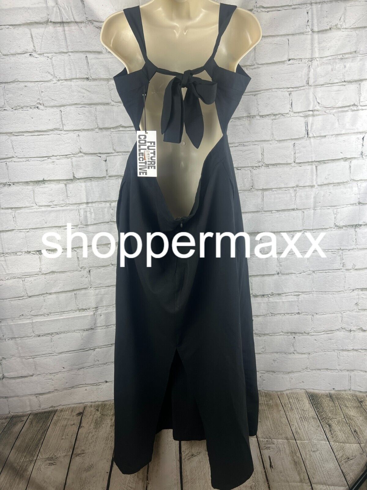 Women's Sleeveless Tie-Back Midi Dress - Future Collective, Black, 16
