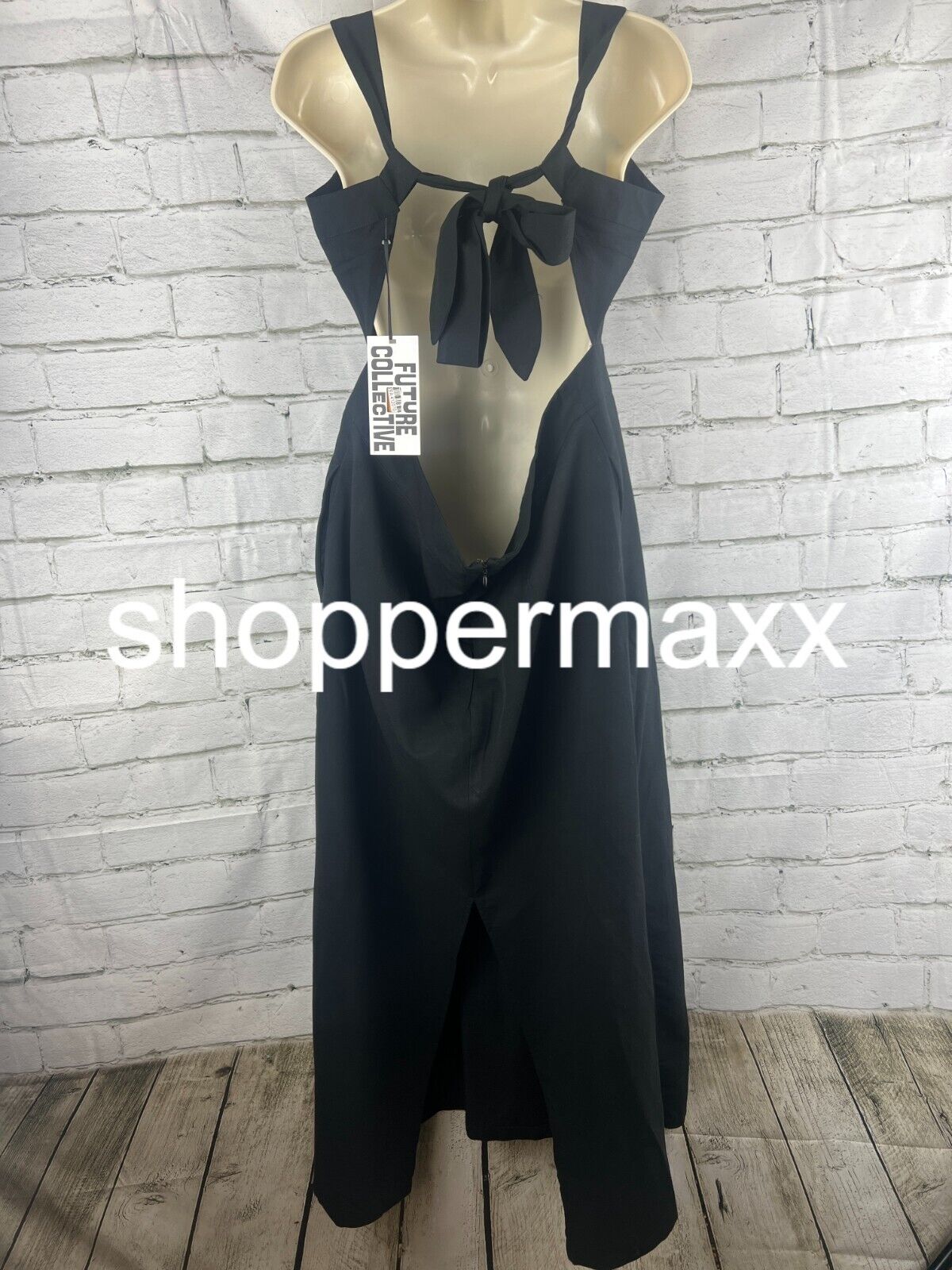 Women's Sleeveless Tie-Back Midi Dress - Future Collective, Black, 16