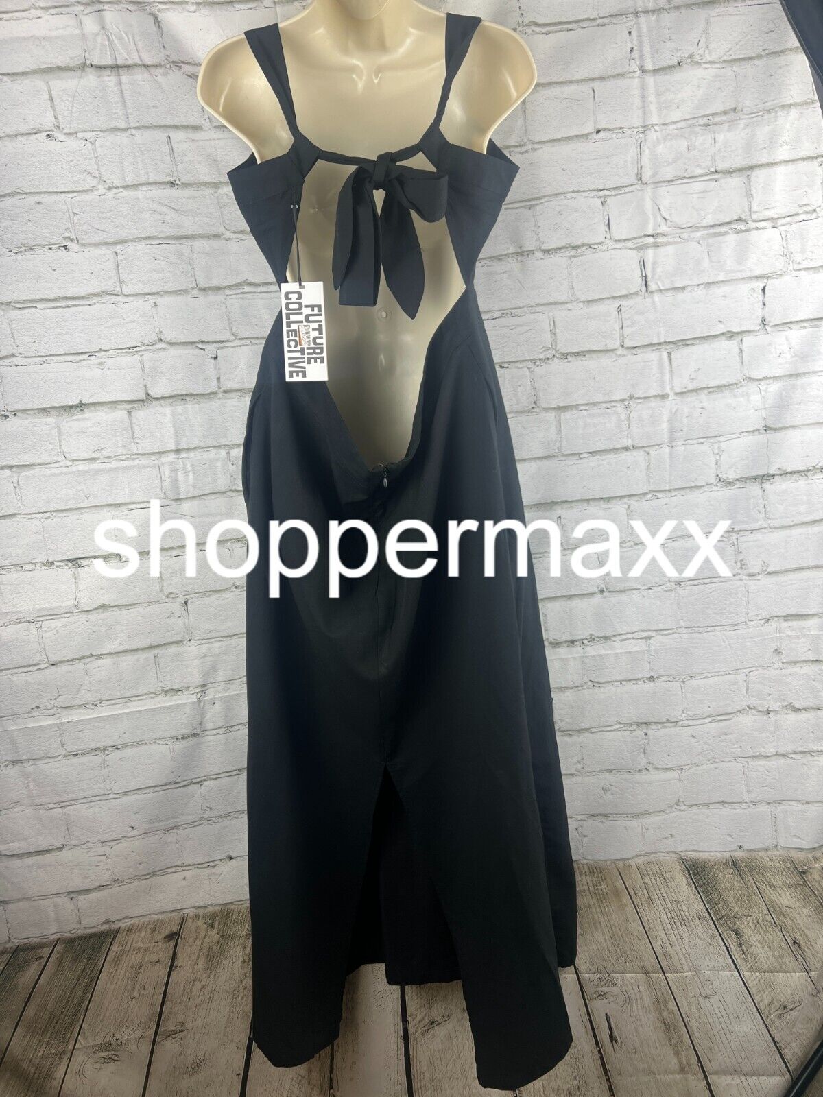 Women's Sleeveless Tie-Back Midi Dress - Future Collective, Black, 16