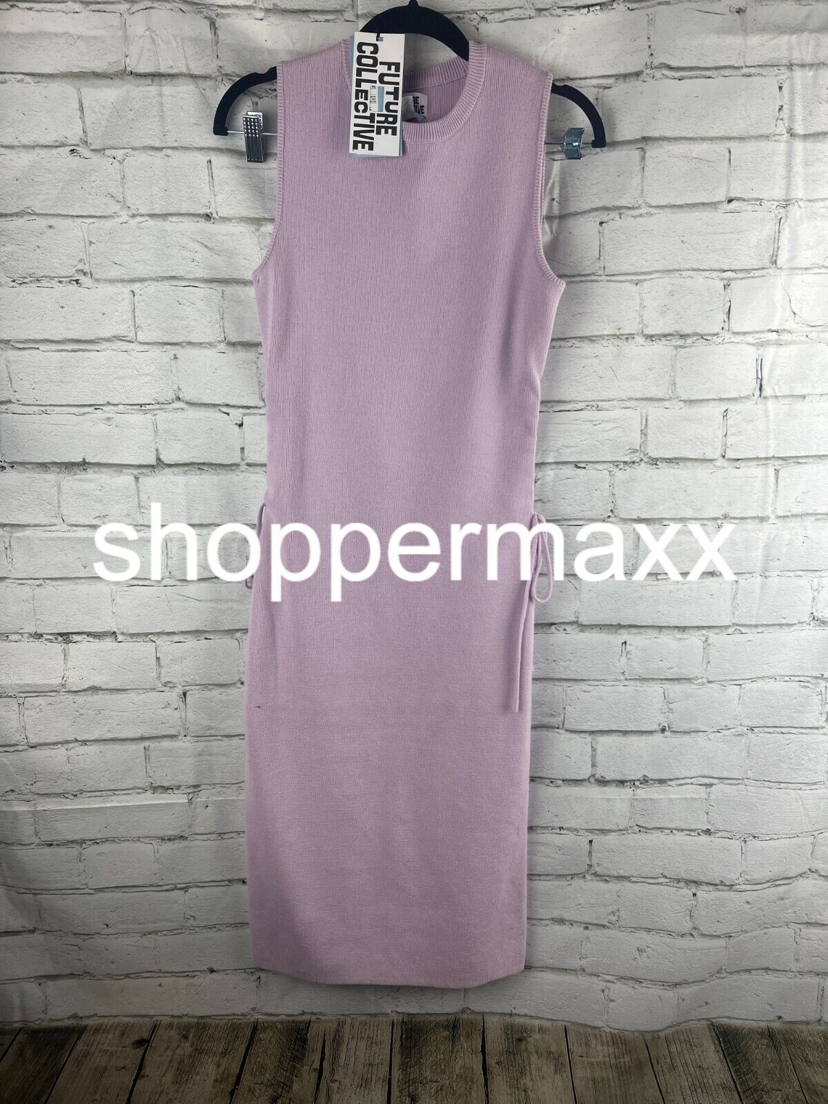 Women's Side-Tie Midi Sweater Dress - Future Collective with Reese, Lavender, S