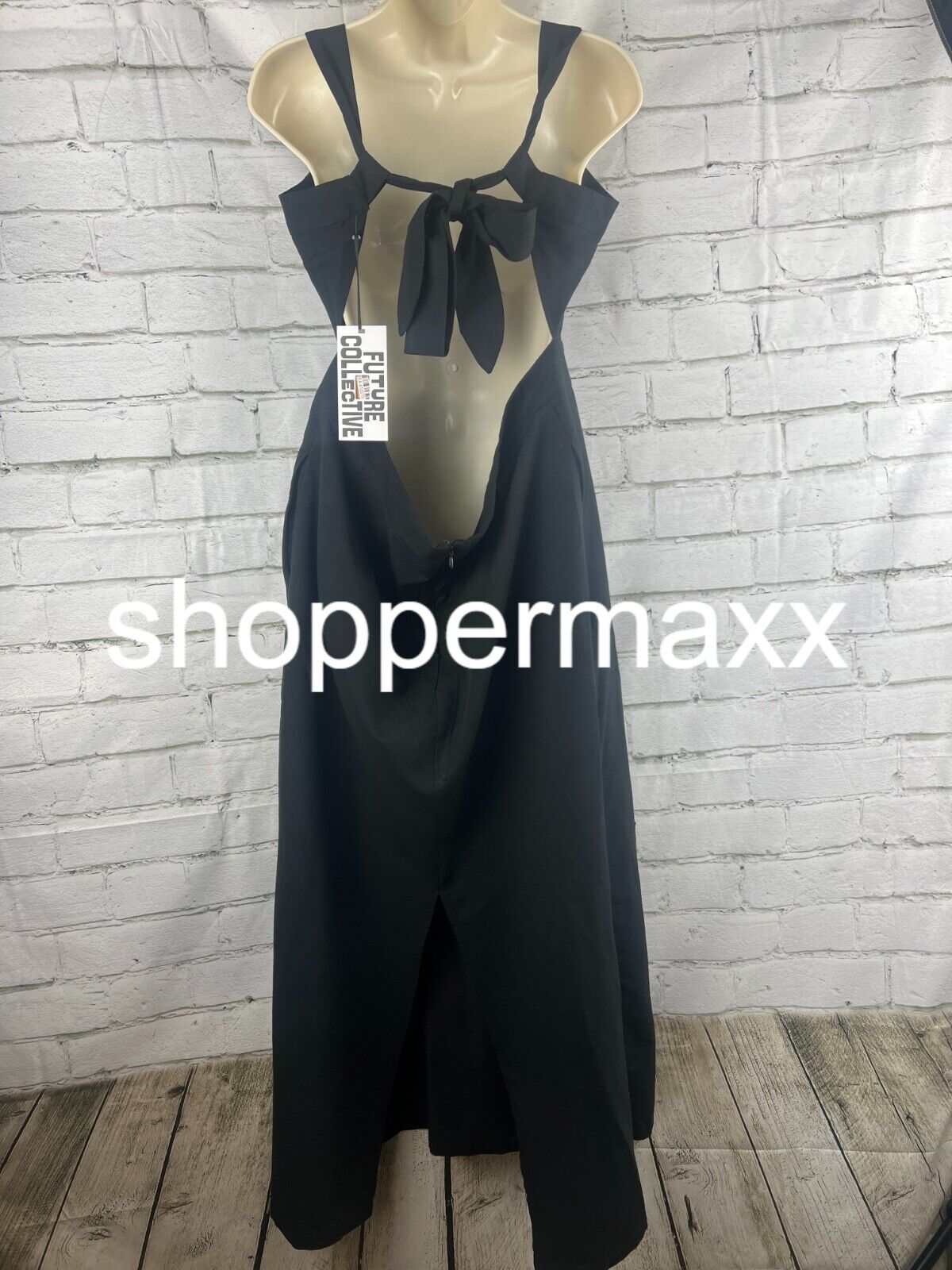 Women's Sleeveless Tie-Back Midi Dress - Future Collective, Black, 16