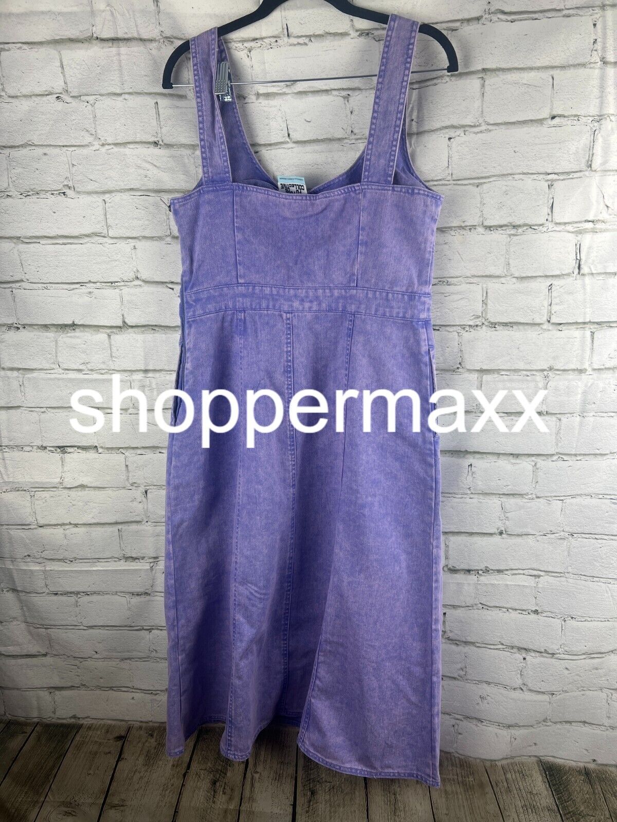 Women's Tie-Dye Corset Denim Dress - Future Collective, Violet, 8