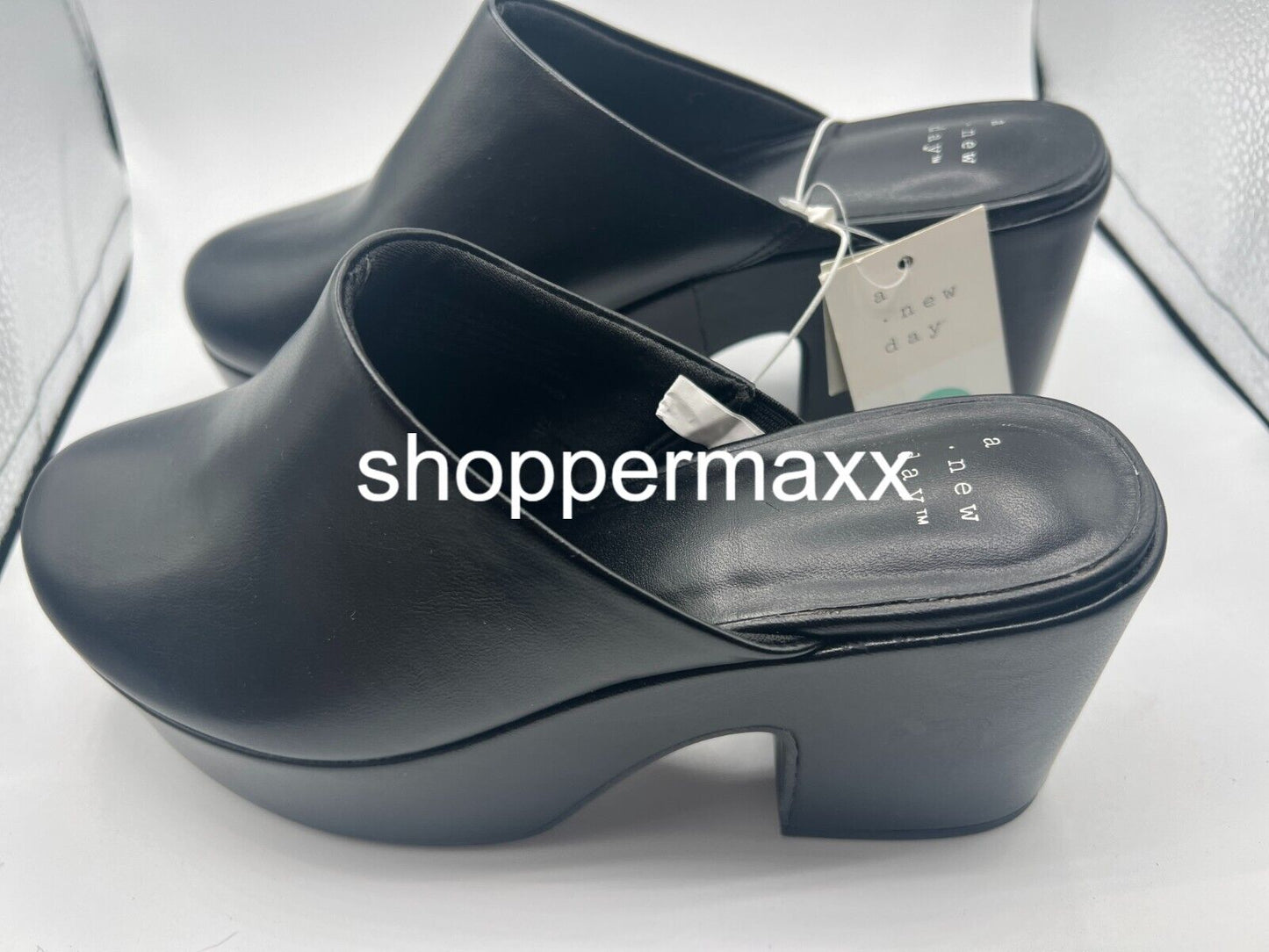 Women's Cheyenne Platform Clog Heels - A New Day, Black, 8.5