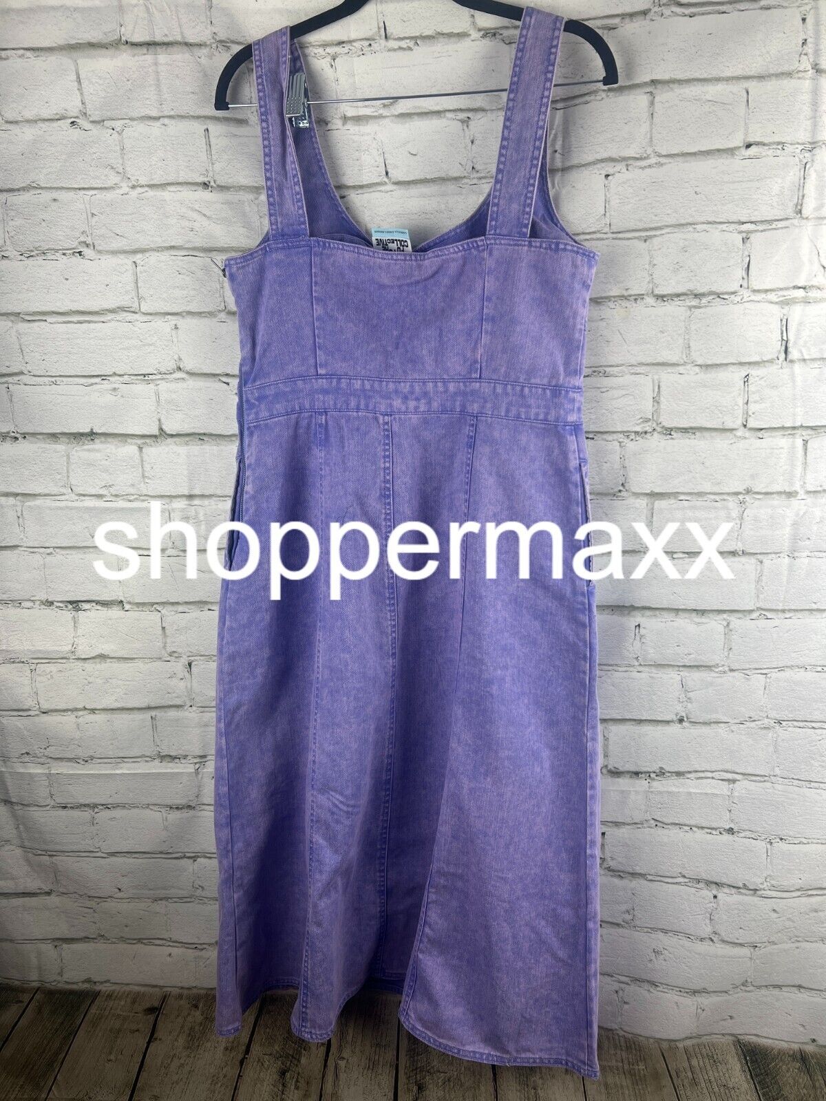 Women's Tie-Dye Corset Denim Dress - Future Collective, Violet, 8