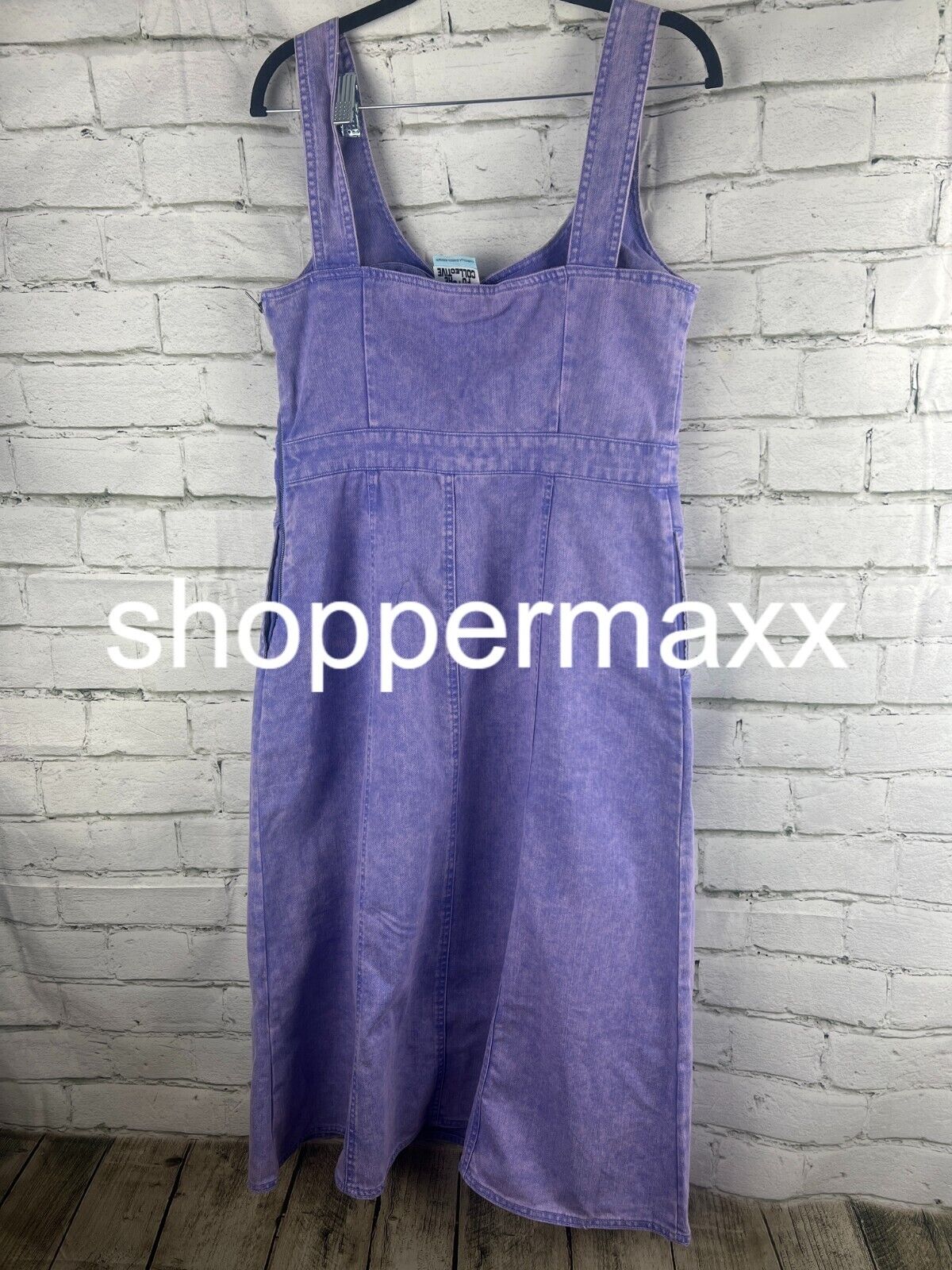 Women's Tie-Dye Corset Denim Dress - Future Collective, Violet, 8