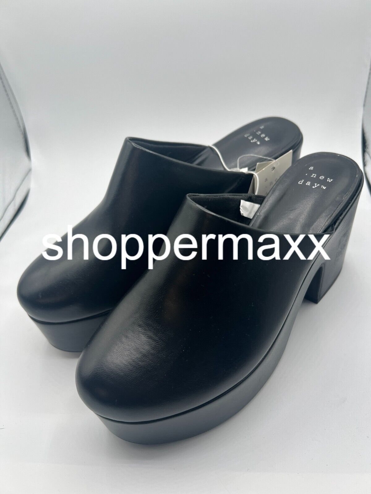 Women's Cheyenne Platform Clog Heels - A New Day, Black, 8.5