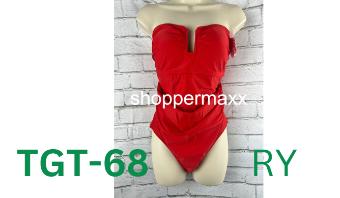 Women's U-Wire Full Coverage One Piece Swimsuit - Kona Sol, Red, 18