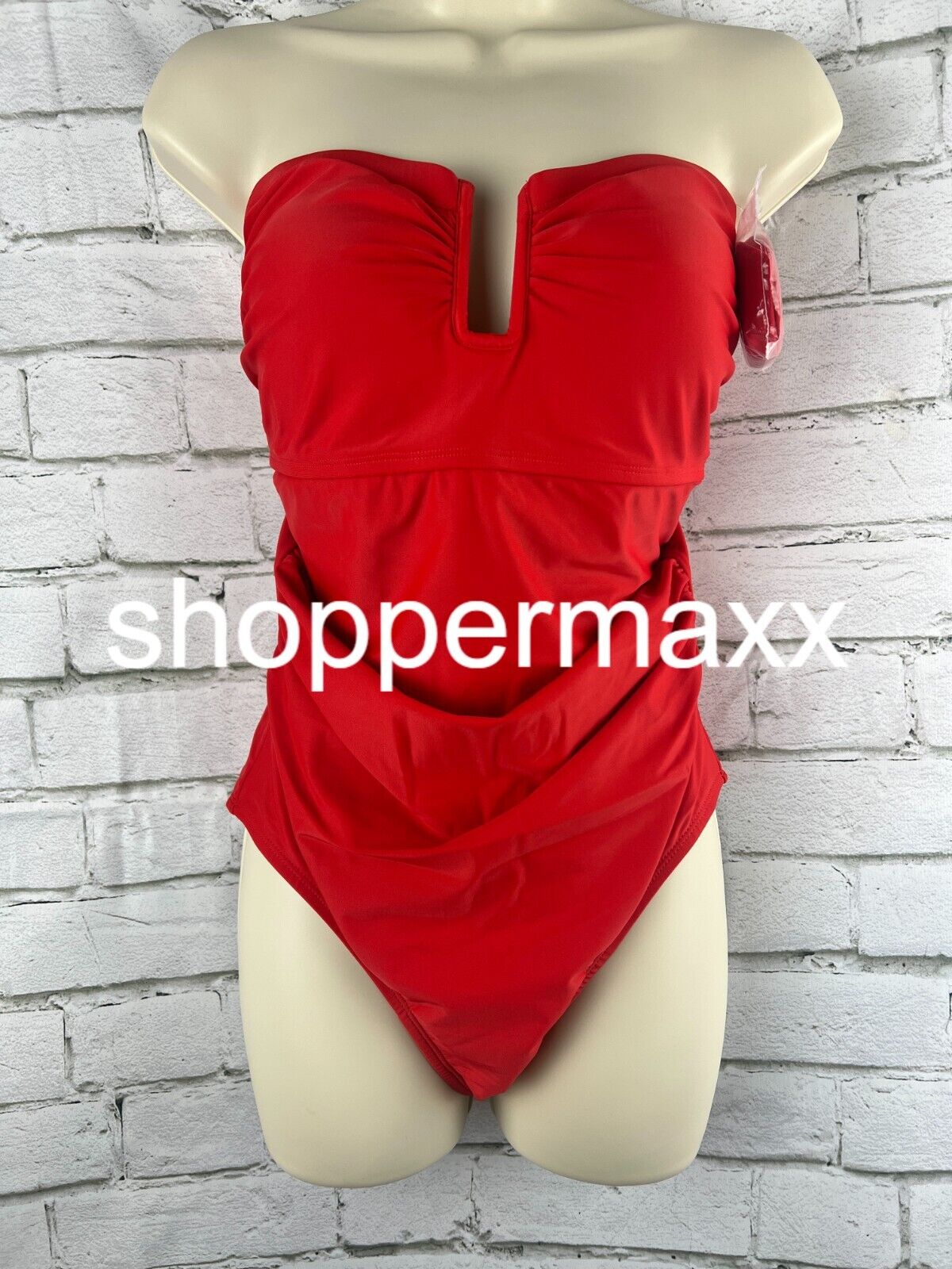 Women's U-Wire Full Coverage One Piece Swimsuit - Kona Sol, Red, 18