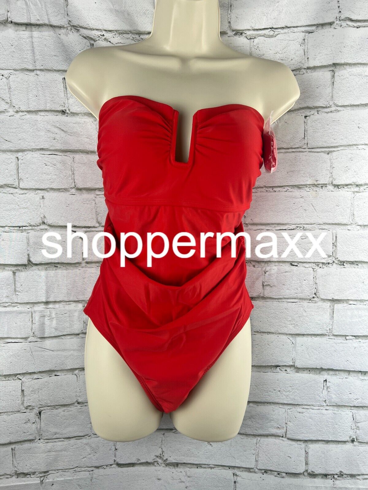 Women's U-Wire Full Coverage One Piece Swimsuit - Kona Sol, Red, 18